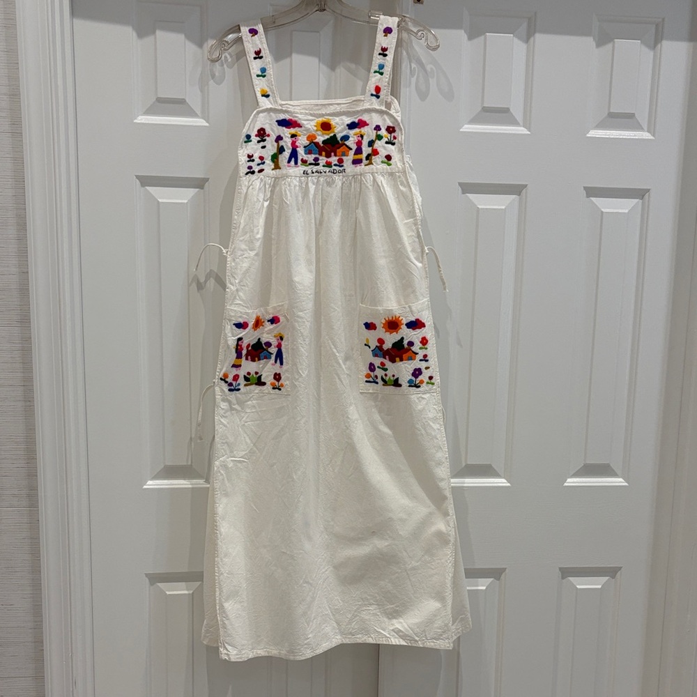 Embroidered Floral Maxi Dress - Cream from El Salvador